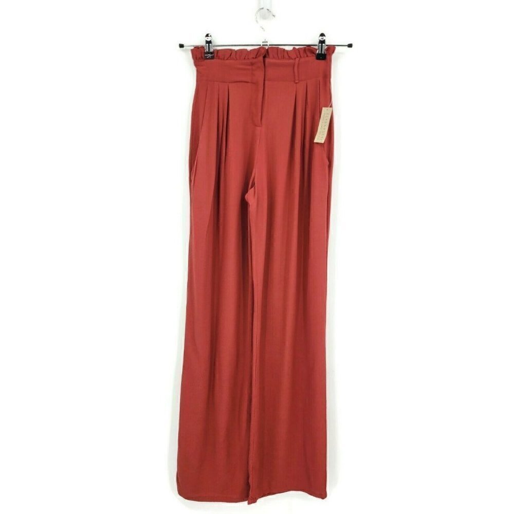 New Flynn Skye Ruffle Pant  XS Rosa High Waist - Picture 2 of 6